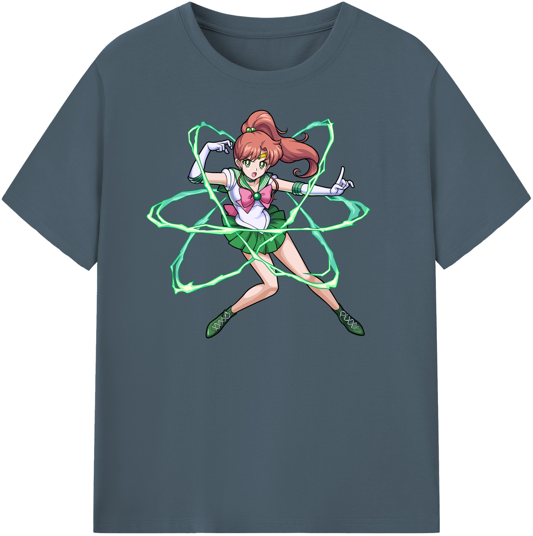 （画像用） 美少女戦士セーラームーン 木野 まこと きの まこと Sailor Moon Kino Makoto （セーラージュピター；Sailor Jupiter） 綿100％半袖Tシャツ（フロントプリント）